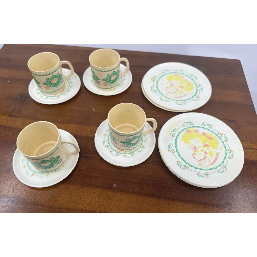 Vintage Cabbage Patch kids Play Plastic Dishes Set 12 Pcs HG Industries‎ 1980's